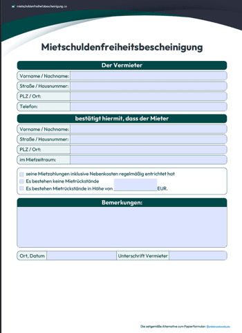 Ausfüllbares PDF Vorlage